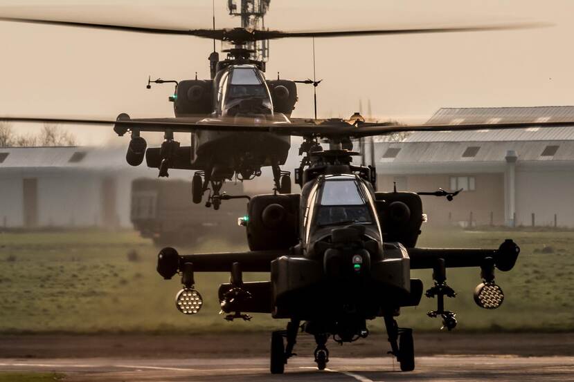 Apache helicopters.