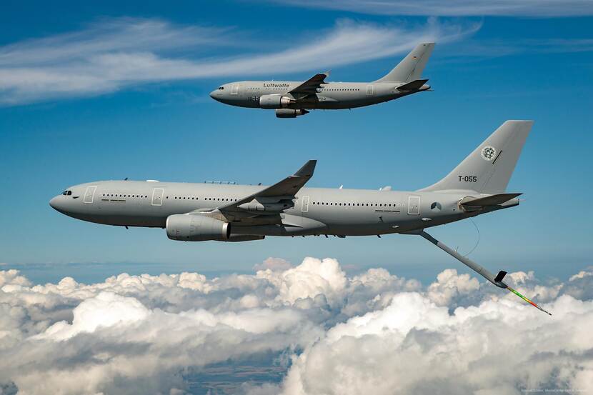 The Airbus A330 refuels fighter jets over Poland that protect NATO territory on the eastern flank.