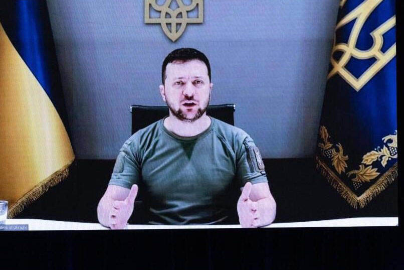 Ukrainian president Zelenskyy had a message by video.