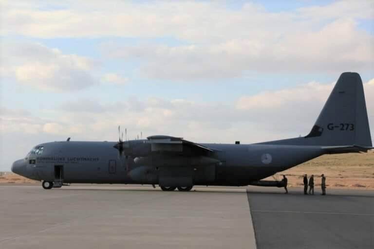 A C-130 aircraft.
