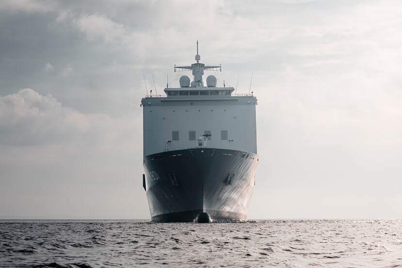 Front view of the HNLMS Johan de Witt