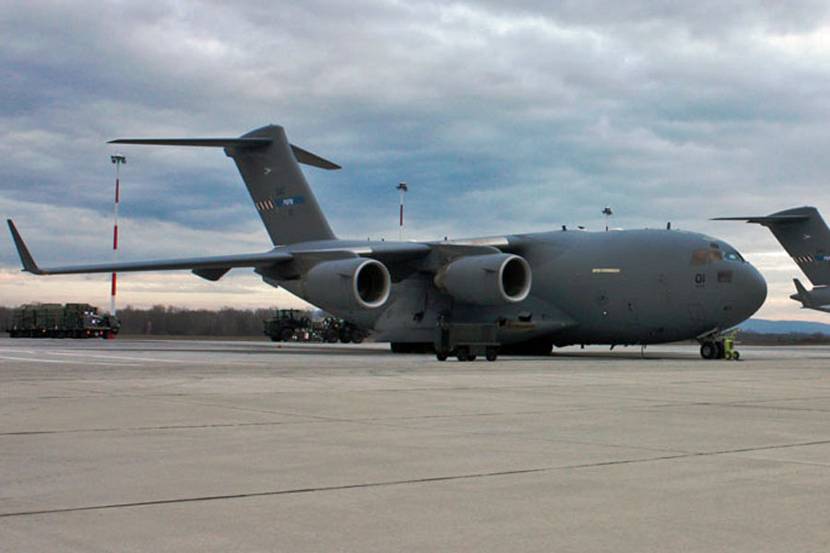 C-17 at the Papa Air Base in Hungary.