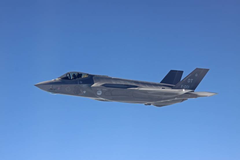 The Netherlands F-35 in the air.