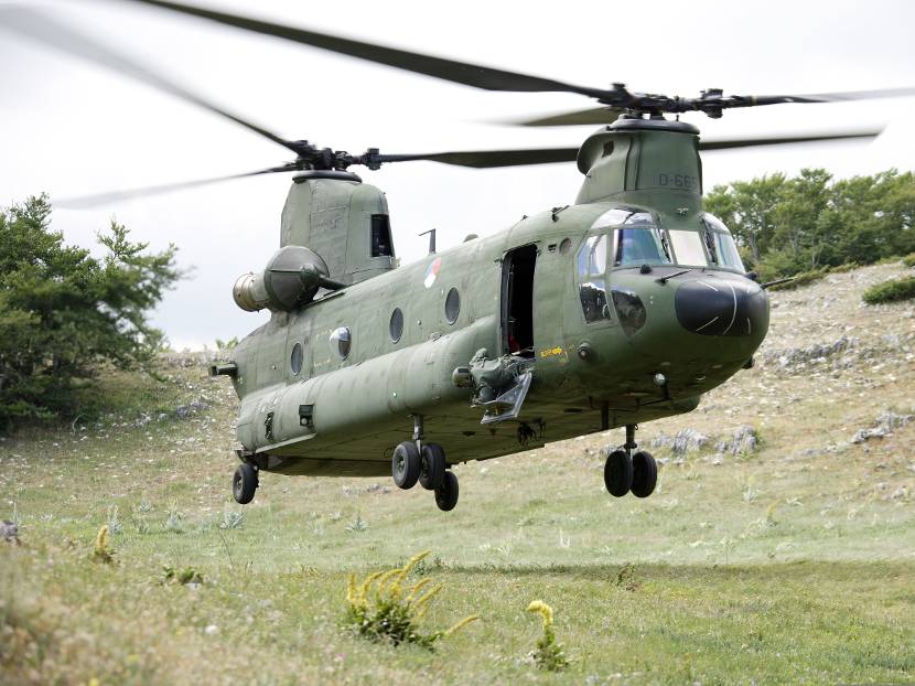 Boeing CH-47D Chinook transport helicopter.