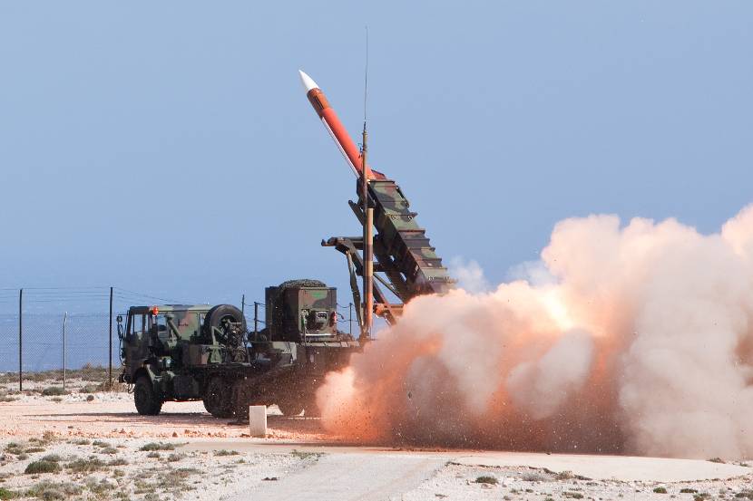 Launch of Patriot PAC II air defense missile.