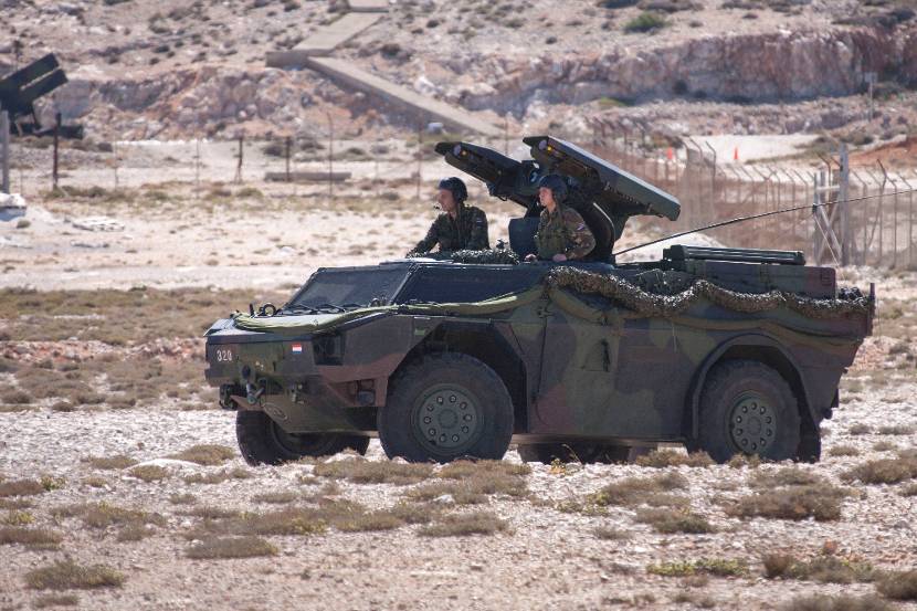 Stinger air defence missile. In this case mounted on a Fennek armoured reconnaissance vehicle (Stinger Weapon Platform), Kreta 2013.