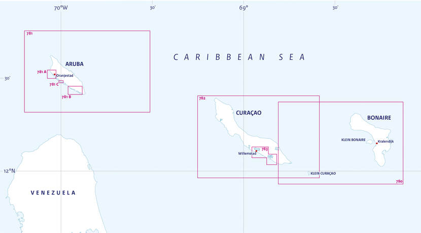 Nautical chart of the Caribbean Sea.