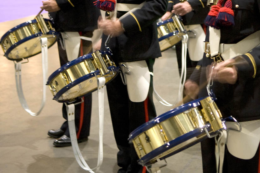 The drums of The Marine Band.