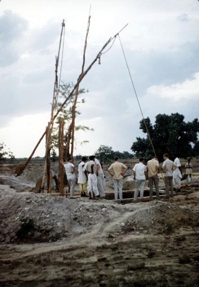 The engineers drilled 15 water wells in cooperation with Indian technicians.