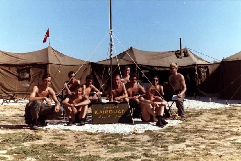 The air force detachment of the Tunisia Support Company at their base in Kairouan.