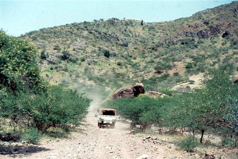 Driving on the rocky roads was called ‘climbing the stairs’.