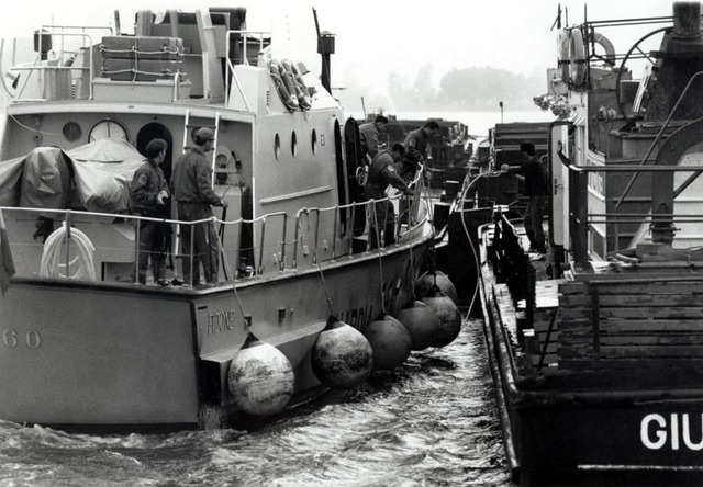 Italian and other patrol boats inspected shipping on the Danube from June 1993.