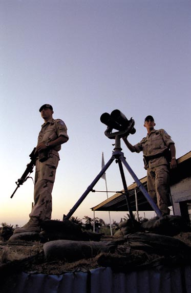 Dutch military personnel man an observation post on Cyprus.