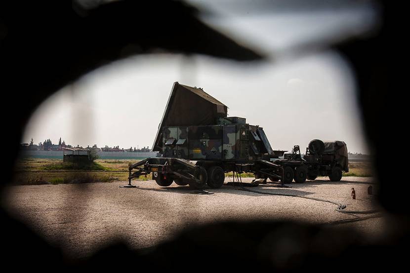 Radar system of the Dutch Patriot weapon system in Adana, Turkey.